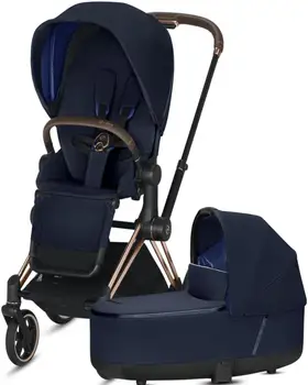 

Cybex stroller 2 in 1 Priam III on chassis rosegold color indigo blue