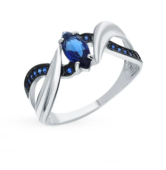 

Silver ring with quartz and cubic zirconia sunlight sample 925 test