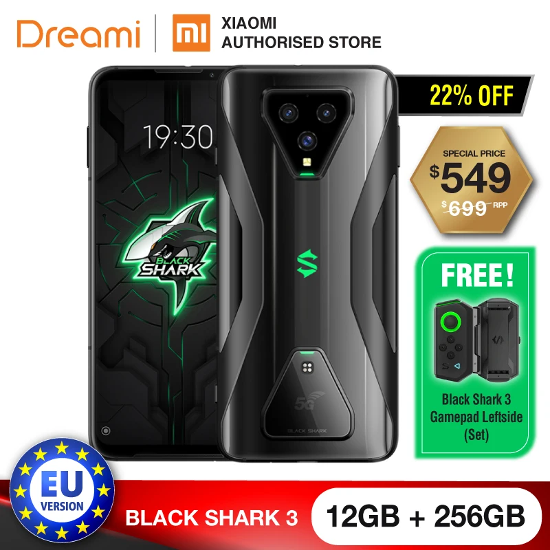 [EU Version] Black Shark 3 5G 256GB ROM 12GB RAM - Gaming phone  Smartphone  Mobile  blackshark3