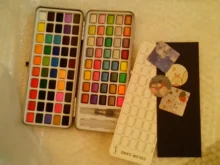 SeamiArt-Juego de acuarela con purpurina, 72/90 colores, suministros de pintura de arte