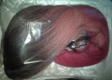 LOUIS FERRE negro Rosa rojo pelucas Cosplay largo recto Ombre peluca sintética con flequillo negro las mujeres Afro resistente al calor de fibra