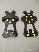 1 par S-XXL 10 pendientes Anti-Skid hielo de nieve escalada zapatos picos agarres para hielo tacos crampones invierno escalada antideslizante cubierta de zapatos