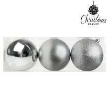 Рождественские шары Рождественская планета 7254 10 см(3 UDS) посеребренные BigBuy Рождество