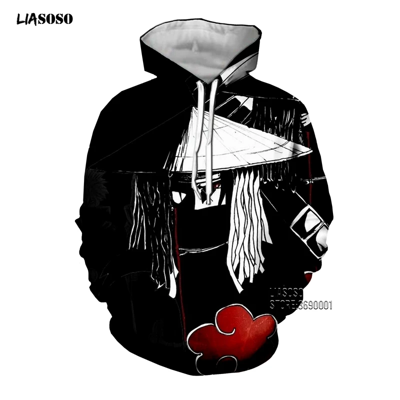2 LIASOSO, 3D принт, унисекс, аниме, Наруто, Akatsuki, Учиха Итачи, деидара, боль, Сасори, повседневные толстовки с капюшоном, толстовка, топы, X2646 - Цвет: 2