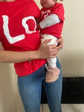 Ropa a juego de la familia del amor, camiseta roja de algodón con estampado para madre e hija, ropa para mamá y yo, ropa para bebé, niña y niño