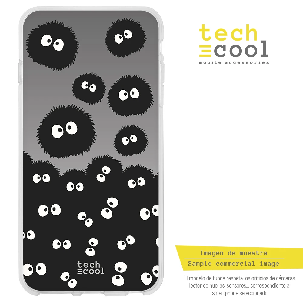 FunnyTech®Силиконовый чехол для Huawei Y6 2017 l Тоторо Susuwatari серый фон|Бамперы| |