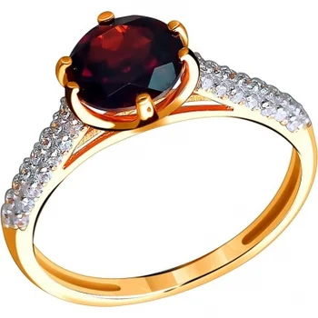 

Esthete ring with garnet and cubic zirconia in red gold