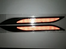 YCCPAUTO-Protector de parachoques de fibra de carbono para coche, pegatina de advertencia de seguridad, cinta antiarañazos, 2 uds.