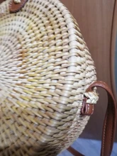 Gusure-Bolso de mimbre tejido para mujer, bandoleras cruzadas hechas a mano de verano para la playa, pequeñas, de hombro redondo de paja