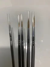 9 Uds pelo de comadreja de libro de línea cepillo pintura óleo Guache pintura línea de gancho pluma durable de plata fina de pluma de arte