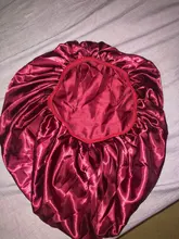 Gorro de seda satinada de talla grande para dormir, gorro para la cabeza, cubierta para pelo rizado
