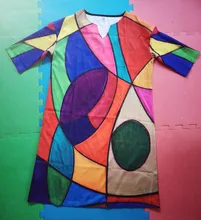 Vestido de verano Retro holgado con media manga, cuello en V, 2020