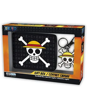 

Wallet with One Piece key chain with skull and Luffy hat