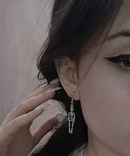 Dangle Earrings Skull Skeleton Women Jewelry Halloween Handmade Vintage Aretes-De-Mujer
