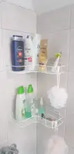 Organizer Rack Shelves Wall-Storage Showers Stainless-Steel Metal Kitchen Fitted Punch-Free-Firm