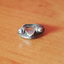 Anillo de rana Vintage para hombres y mujeres, anillo de apertura Retro ajustable Punk, anillos de Color plateado antiguo, anillos de animales para Club nocturno de fiesta