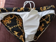 Bañador con almohadilla de realce para hombre, traje de baño estampado, calzoncillos de cintura baja, bañadores de secado rápido, ropa de playa