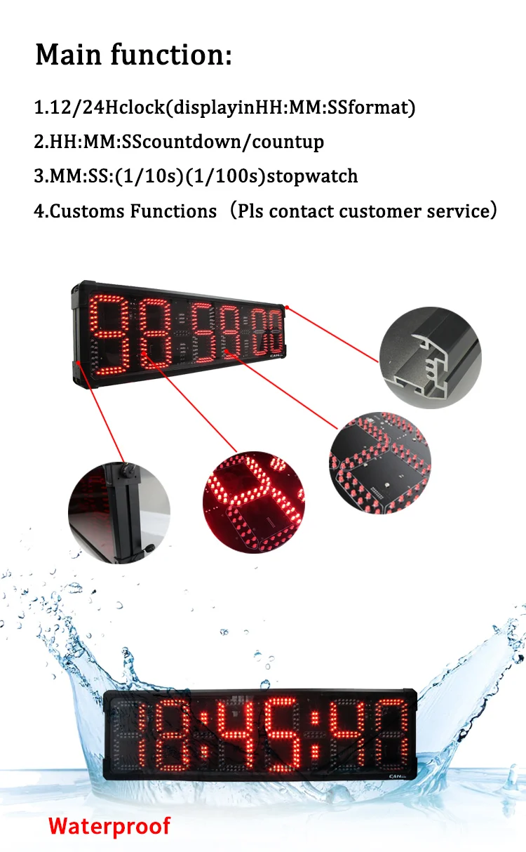 Ganxin " 6 цифр красный светодиодный таймер для бега спортивный таймер марафон часы обратного отсчета