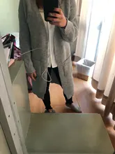 DICLOUD-cárdigan largo de moda para mujer, suéter de punto suelto Harajuku, chaqueta informal de color negro, abrigo de gran tamaño, otoño