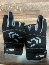 Guantes de pesca antideslizantes para hombre y mujer, protección para pesca al aire libre, SBR, 3 dedos, medio dedo, 1 par