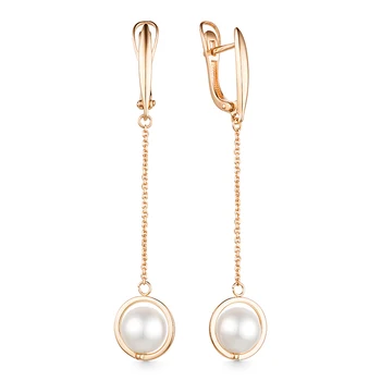 

Gold earrings with pearls sunlight sample 585