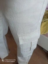 Weekeep-Pantalones vaqueros de cintura alta para mujer, ropa de calle recta para mujer, pantalones cargo de algodón 100% con bolsillos de retazos color azul