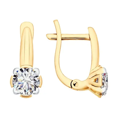 Серьги SOKOLOV из золочёного серебра со Swarovski Zirconia