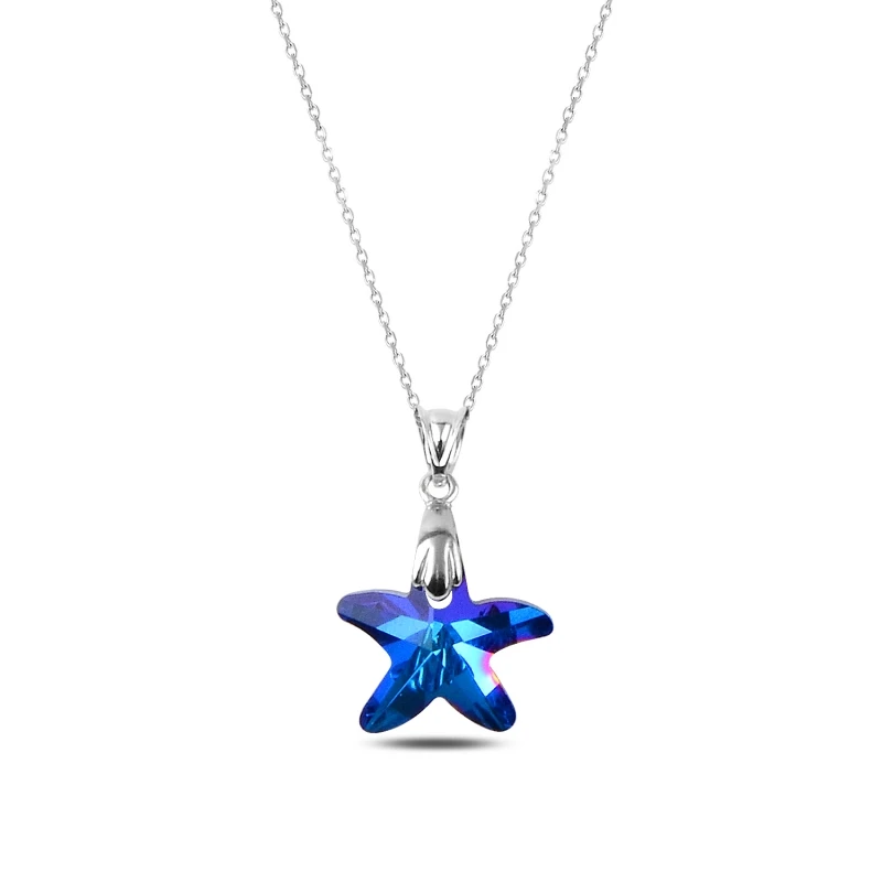 

Silver 925 Sterling Crystal Sea Star Pendant