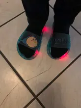 LED Slipper Beach-Sandals Bathroom Luminous-Jelly Childrens Summer Kids Home Blue PVC