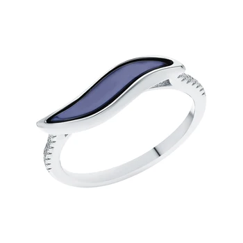 

Silver ring with ceramics and cubic zirconia sunlight sample 925