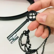 Collar de Metal con personalidad para Halloween, accesorios de esqueleto de llave Coraline de color negro, Retro, del Cofre del Tesoro