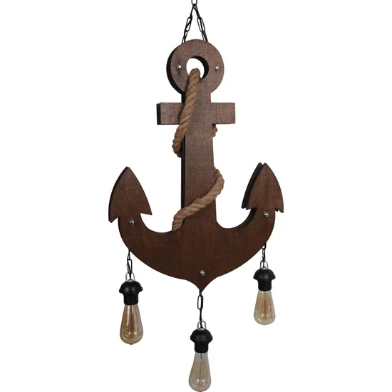 

Anchor 3 Piece Rustic Wooden Chandelier With Rope Large Size