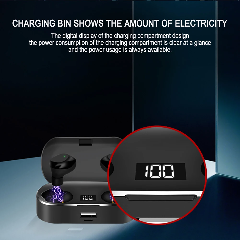 X36D Bluetooth гарнитура с цифровым дисплеем 5,0 большая емкость с функцией зарядки спортивные портативные наушники TWS