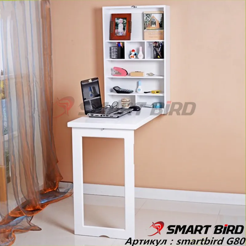 Белый Откидной настенный стол/откидной кухонный стол Smart Bird G80 A - Цвет: Белый