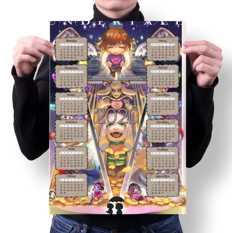 Wall Calendar For 2020 Undertail, Undertale №3 A4|Calendar| - Aliexpress