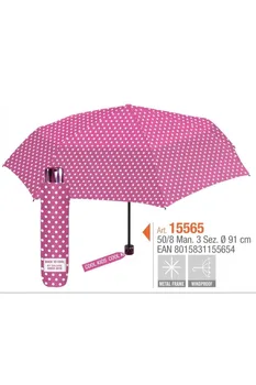 

Umbrella Girl 50 cm rods: 8 manual fuchsia with topos 15565