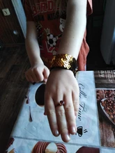 Brillante brazalete de lentejuelas de Color de costura círculo pulsera bofetada para niños niñas para niños navidad regalo de joyas de fiesta