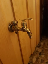 Garden Taps Faucet Tap-Decorative Bibcock Washing-Machine Wall-Mount Carved Brass Outdoor