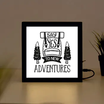 

New Advanture Handcrafted Wooden Light Box Sign for Home, Restaurant, Coffee Shop Business Signage