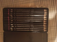 12 unids/lote lápices de dibujo conjunto de 2H-8B grafito lápices para el colegio caja de Metal lleno de arte de papelería suministros