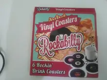 Vinyl Record Mat Coaster-Pad Drink-Holder Heat-Resistant Retro Mug Plastic Black Hot