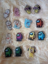 Llavero acrílico colorido para llaves de coche, accesorios de decoración, regalo de Navidad, Juegos populares entre los EE. UU., 1 Uds.