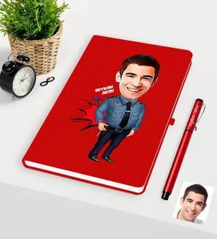 

Personalized Mr Polis Caricature Of Red Notebook Pen set-3