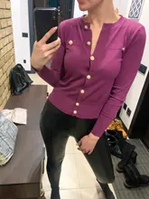 Cardigan Sweater Top Short-Coat Spring-Knitted Long-Sleeve Korean Casual Fashion Women