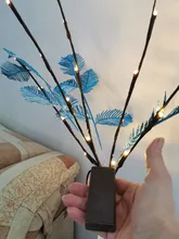 Guirnalda de luces con forma de rama de árbol para el hogar, adornos navideños para el hogar, decoraciones para árboles de Navidad, decoraciones de Año Nuevo, 20 unidades