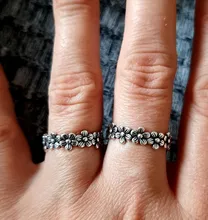 Anillo de Plata de Ley 925 con margaritas pequeñas para mujer, sortija con margaritas pequeñas, accesorios bohemios, joyería minimalista, procesamiento Vintage