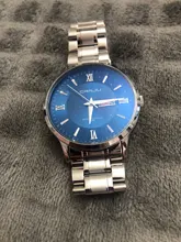 Reloj masculino CRRJU de los hombres relojes de moda reloj de pulsera para hombres de acero inoxidable banda impermeable fecha azul relojes de cuarzo para regalo