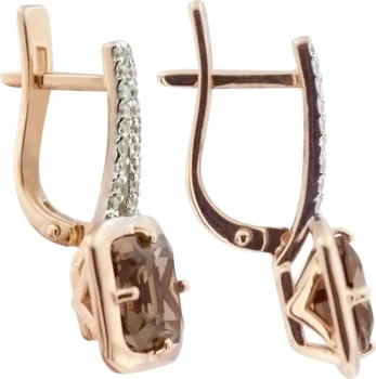 

Aloris red gold cubic zirconia earrings