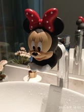 Minnie de disney de agua para niños, extensor de grifo de silicona con dibujos animados, ahorro de agua, herramienta de extensión de grifo, ayuda a los niños a lavarse las manos