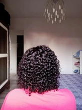 Pelucas de cabello humano con cierre Frontal para mujer, postizo de encaje de 5x5 con ondas profundas brasileñas de 30 pulgadas, color Natural con agua rizada
